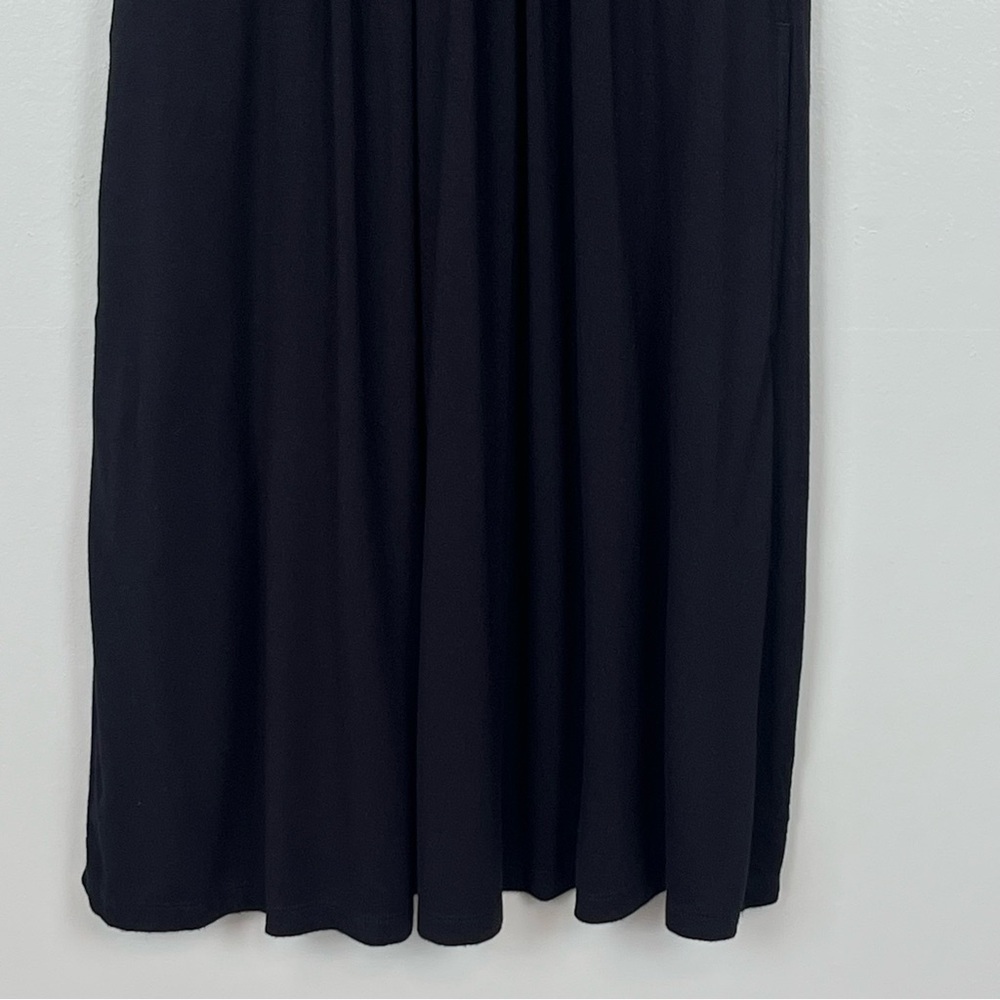 Soma Weekend black jersey knit sleeveless surplice bodice midi dress, medium. - Picture 4 of 10